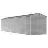 Light Grey Garden Shed - 191x810x198 cm Galvanised Steel