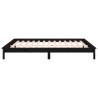 LED Bed Frame Black - 135x190 cm Double Solid Wood | HipoMarket