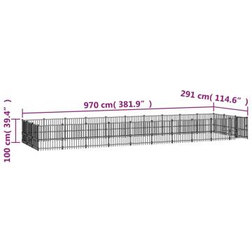 Outdoor Dog Kennel Steel 28.23 m² - Safe & Durable