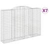 Arched Gabion Baskets 7 pcs - Galvanised Iron Garden Barriers