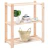 3-Tier Storage Racks - Durable Pinewood, 150 kg Capacity