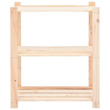 3-Tier Storage Racks - Durable Pinewood, 150 kg Capacity