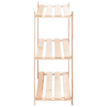 3-Tier Storage Racks - Durable Pinewood, 150 kg Capacity