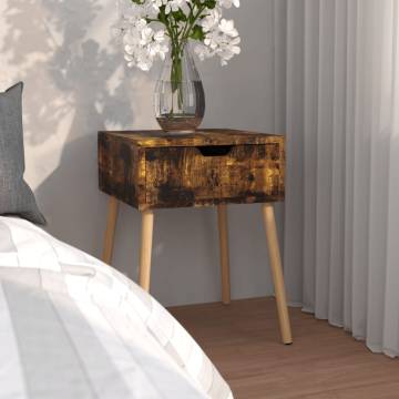 Stylish Smoked Oak Bedside Cabinet - 40x40x56 cm