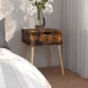 Stylish Smoked Oak Bedside Cabinet - 40x40x56 cm