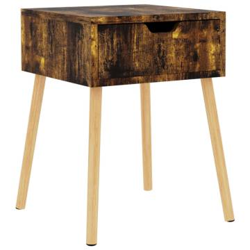 Stylish Smoked Oak Bedside Cabinet - 40x40x56 cm