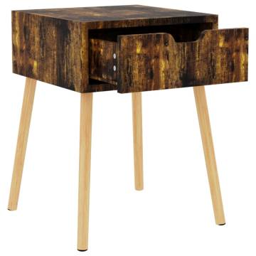 Stylish Smoked Oak Bedside Cabinet - 40x40x56 cm