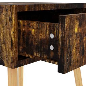 Stylish Smoked Oak Bedside Cabinet - 40x40x56 cm