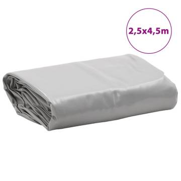 Heavy-Duty Tarpaulin Grey 2.5x4.5m - 650 g/m² | Hipomarket