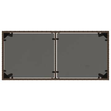 Stylish Garden Table with Glass Top - 115x54x74 cm Brown