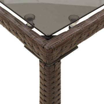 Stylish Garden Table with Glass Top - 115x54x74 cm Brown