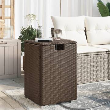 Brown Propane Tank Cover Table | 40x40x60 cm Poly Rattan