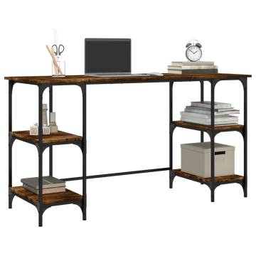 Desk Smoked Oak 140x50x75 cm - Stylish & Practical Office Desk