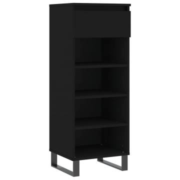 Elegant Black Shoe Cabinet - 40x36x105 cm | HipoMarket UK