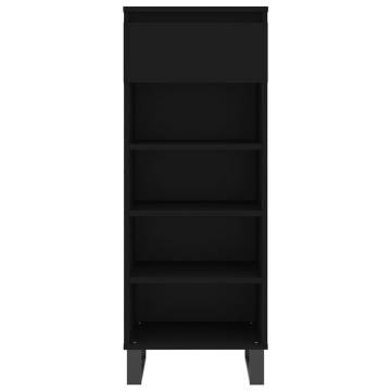 Elegant Black Shoe Cabinet - 40x36x105 cm | HipoMarket UK