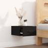 Wall-mounted Bedside Cabinet Black - Space-Saving Design