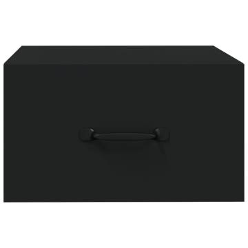 Wall-mounted Bedside Cabinet Black - Space-Saving Design