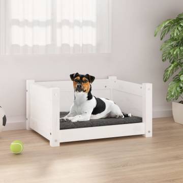 Stylish White Dog Bed | Solid Pine Wood - 55.5x45.5x28 cm