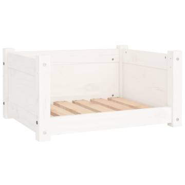 Stylish White Dog Bed | Solid Pine Wood - 55.5x45.5x28 cm