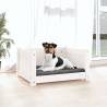 Stylish White Dog Bed | Solid Pine Wood - 55.5x45.5x28 cm