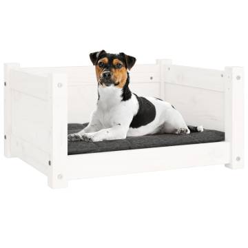 Stylish White Dog Bed | Solid Pine Wood - 55.5x45.5x28 cm