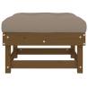 Garden Footstools with Cushions - 2pcs Honey Brown Solid Wood