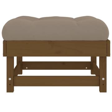 Garden Footstools with Cushions - 2pcs Honey Brown Solid Wood