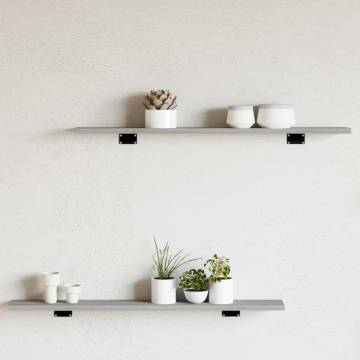 4 Pcs Grey Sonoma Wall Shelves - Durable & Stylish Storage