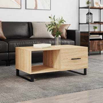 Elegant Coffee Table in Sonoma Oak - 90x50x40 cm