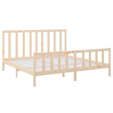 Solid Wood Pine Bed Frame 200x200 cm | Stylish & Sturdy