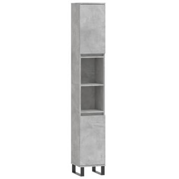 Bathroom Cabinet Concrete Grey - Engineered Wood 30x30x190 cm