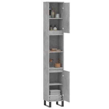 Bathroom Cabinet Concrete Grey - Engineered Wood 30x30x190 cm