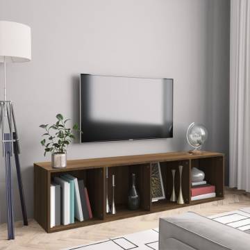 Stylish Brown Oak Book Cabinet/TV Cabinet - 143x30x36cm