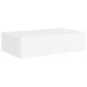 Elegant Wall-Mounted Drawer Shelf - White MDF 40x23.5x10 cm