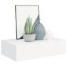 Elegant Wall-Mounted Drawer Shelf - White MDF 40x23.5x10 cm