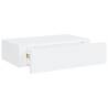 Elegant Wall-Mounted Drawer Shelf - White MDF 40x23.5x10 cm