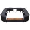 Square Spa Surround Black - Stylish Poly Rattan Hot Tub Accessory