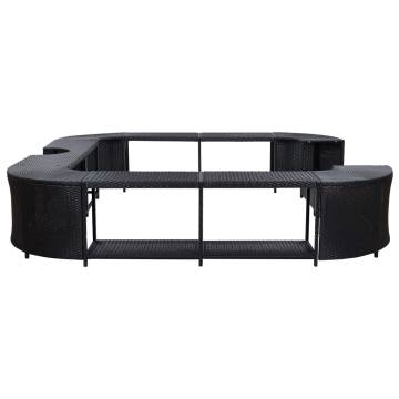 Square Spa Surround Black - Stylish Poly Rattan Hot Tub Accessory