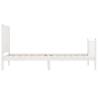 White Bed Frame with Headboard - Solid Wood 100x200 cm