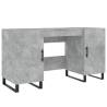 Elegant Concrete Grey Desk | Engineered Wood 140x50x75 cm