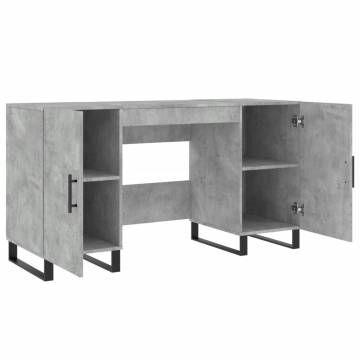 Elegant Concrete Grey Desk | Engineered Wood 140x50x75 cm