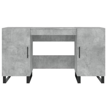 Elegant Concrete Grey Desk | Engineered Wood 140x50x75 cm