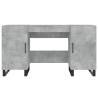 Elegant Concrete Grey Desk | Engineered Wood 140x50x75 cm