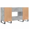 Elegant Concrete Grey Desk | Engineered Wood 140x50x75 cm