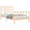 Solid Wood Bed Frame with Headboard - 90x190 cm Single