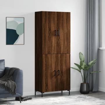 Elegant Highboard in Brown Oak - Stylish Storage Solution