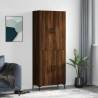 Highboard Brown Oak 69.5x34x180 cm Engineered Wood Colour brown oak Quantity in Package 1 Model 2 doors 