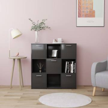 Stylish Grey Book Cabinet | 90x30x90 cm | Durable Design