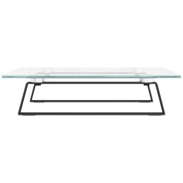 Monitor Stand Black 40x35x8 cm - Tempered Glass & Metal