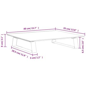 Monitor Stand Black 40x35x8 cm - Tempered Glass & Metal